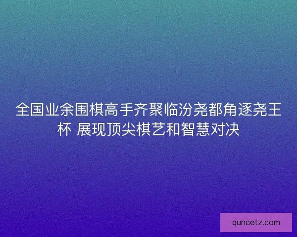 全国业余围棋高手齐聚临汾尧都角逐尧王杯 展现顶尖棋艺和智慧对决 全国业余围棋高手齐聚临汾尧都角逐尧王杯 展现顶尖棋艺和智慧对决