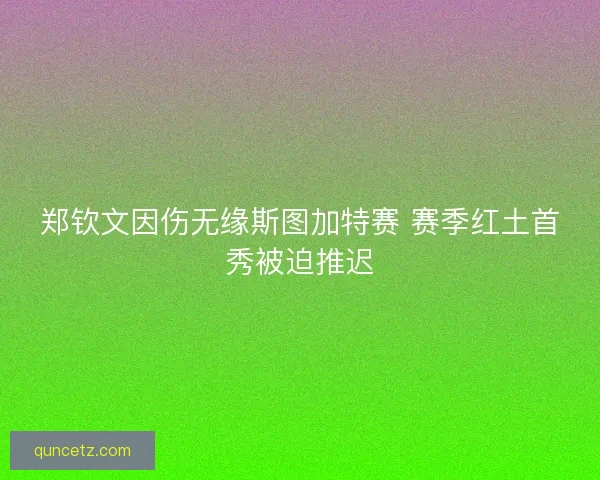 郑钦文因伤无缘斯图加特赛 赛季红土首秀被迫推迟 郑钦文因伤无缘斯图加特赛 赛季红土首秀被迫推迟